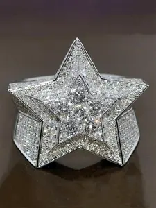 1 PC Pretty Cubic Zirconia Ring For Women For Wedding Engagement Anniversary Party Jewelry, Elegant Glittering Ring