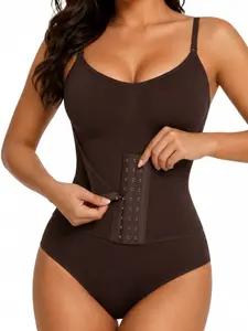 1 Count Women's Adjustable Thin Shoulder Straps Hooks Crotch High Compression Design Full Body Shaper, Solid Color High Elasity Slim Fit Bodysuit, Colombian Shapewear, Fajas, Abdomen Smoothing Butt Enhancing Jumpsuit, Ideal for Gym & Daily Wear