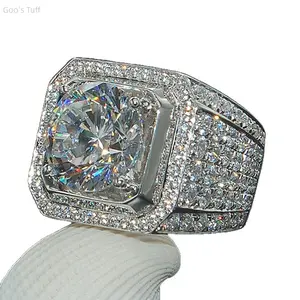 Finger Jewelry Men Statement Ring European American Viral Micro Pave Full Diamond Bold New Arrival Accessory For Street Club Daily Outfit