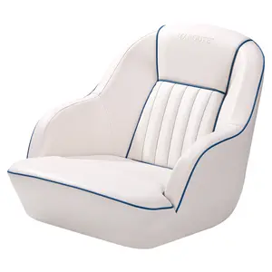 Luxury Pontoon Boat Captain Chair with Armrests, Marine Grade UV-Resistant Waterproof Bucket Seat, Heavy Duty Helm Seat Fits 5x5 & 5x12 Mount, Ergonomic Fishing Chair for Boat Upgrade & Restoration, Multiple Colors