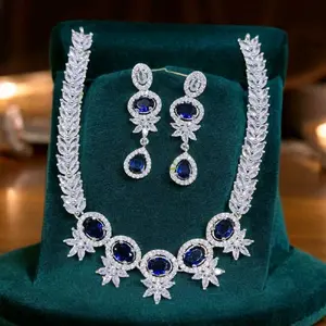 Delicate & Elegant AD Necklace Set with Drop Earrings