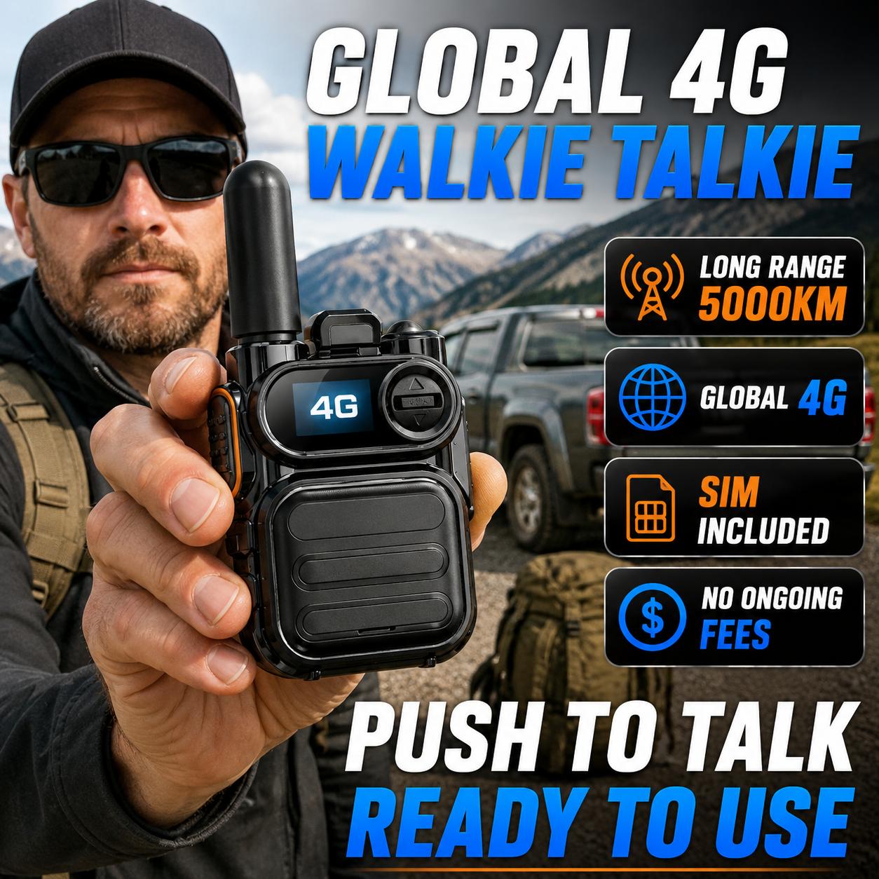 4G LTE Walkie Talkie for Clear Everyday Communication, Auto-Switching Signal, Easy Contact for Family, Travel & Work digital radio usb-c programming outdoor long antenna