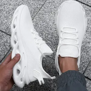 Men's Letter Design Summer Running Shoes for Gift, 2024 Casual Matching Sneakers, Sporty Hollow Out Design Lightweight Breathable Shoes, Lace Up Shoes for Summer Back To School Runner