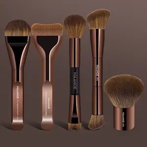 MAANGE 5pcs Makeup Brush Set, Synthetic Makeup Brushes, Makeup brushes kits, Foundation, Loose Powder, Blush, Contour & Concealer Brushes, Makeup Tool for Even Application, Perfect for Liquid and Cream Foundations, Makeup Gifts for Friends