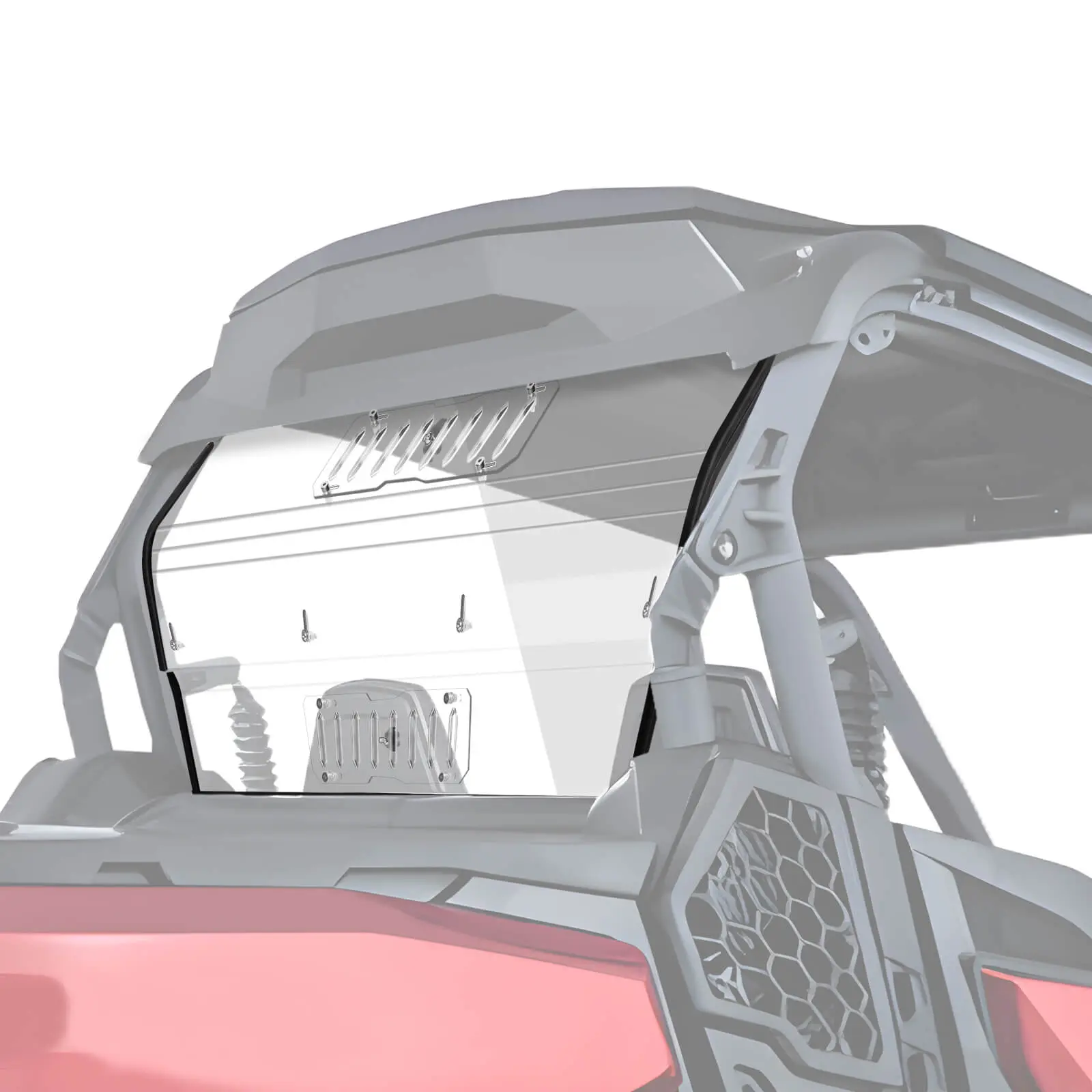 StarknightMT Vented Rear Windshield Back Window - Polycarbonate, 250 Times Stronger Than Glass, Anti-UV Treatment, Cushioning - Compatible with 2021-2025 Can-Am Commander/Commander Max 700/1000R (Clear)