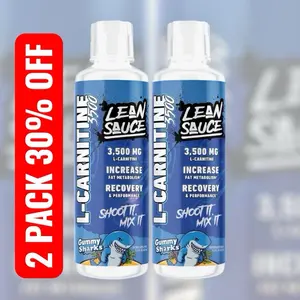 Lean Sauce 3500 2 Pack Gummy Sharks 3500 MG L Carnitine Liquid for Metabolism Energy Recovery Performance Fitness Supplement Muscle Dietary