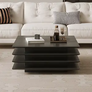 Square Wood Multi-layer Combination Coffee Table Furniture Living Room