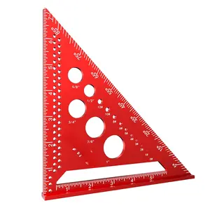 Metal Square 7 Inch-Accurate Carpenter Square Tool,Versatile Aluminum Rafte Square for Carpentry and DIY Projects,red