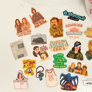 Stranger Things Season 3 Sticker Set Featuring Starcourt Mall Hawkins Fun Fair Camp Know Where Scoops Ahoy Mind Flayer Retro Neon Colors Waterproof Laminated Aesthetic