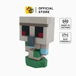 Minecraft Golem Wood Model, Unique Toy Pixel Block, DIY Minecraft decor, Custom Gift & DIY Coloring Kit, Fun DIY Painting, Gift for him, Gift for her