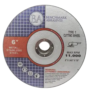6" x .045 x 7/8" T1 Premium Thin Cut-Off Wheel - 25 pack 6" x .045 x 7/8" T1 Premium Thin Cut-Off Wheel - 25 pack
