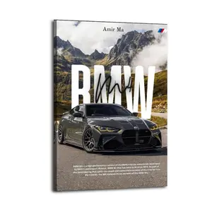 BMW M4 Poster Canvas Wall Art Home Decorative Prints Fade-Resistant Canvas Print Various Size for Home Gym Office Wall Decor