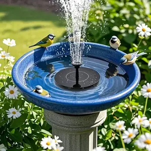 Solar Powered Bird Bath Fountain, Bird Bathing Station with 6 Nozzles, Outdoor Garden Water Feature for Gardens, Ponds, Fish Tanks, Decorative Solar Fountain Pump, Pedestal Fountain