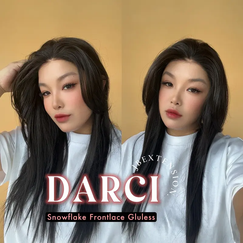 JBEXTENSION 25 Inches Caramel Pre-Cut Snowflake Lace Frontlace Glueless Wig DARCI【PERMATEASE】【BENDY EAR TABS】