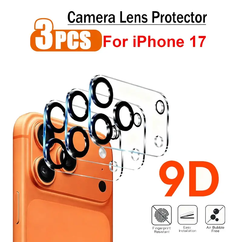 3-Pack Protective Camera Lens Protector Cover Accessories for Cellphone Compatible with iPhone 17 Pro Max/17 Pro/16 Pro/16/15/14/13/12/11, 9h Hardness, Durable, Anti-Scratch, Anti-Bubble