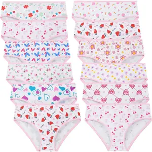 KF5-UDW001  Girls Brief Kids Soft Underwear Toddler Panties Cotton Undies 12 Pack