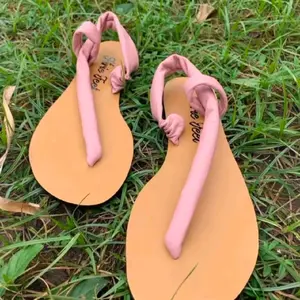 Hirie Feet GiGi Slanted Sandals - Pink Strap Cut away sandals for Women, Comfortable and Stylish Summer Footwear