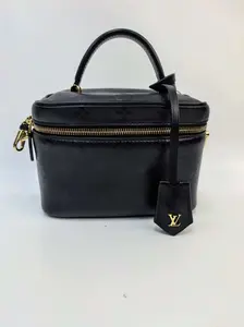 Pre-owned Louis Vuitton leather Toiletry Bags Vanity PM Monogram Empreinte black (BF 12Z) KY02667