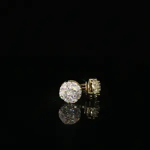 Dazzling Round Diamond Pave Stud Earrings | 9mm | VVS