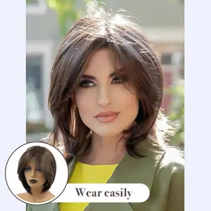12-inch Short Bob Wig – Pre-cut Snowflake Pattern Front Lace Adjustable Glue-free Realistic Heat-Resistant Tangle-Resistant Stylish