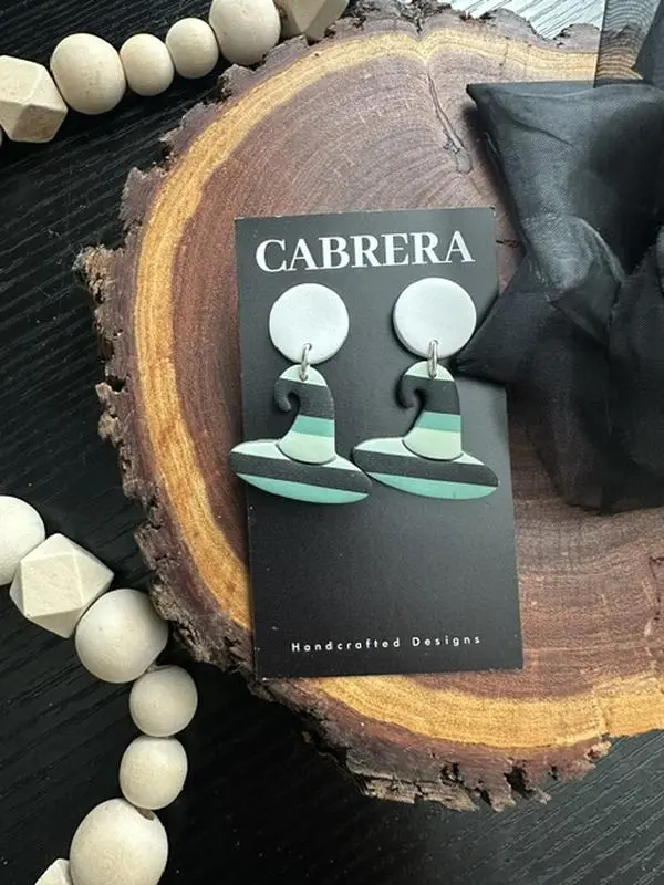 Hocus Pocus Handmade Polymer Clay Dangle Earrings, Lightweight Statement Earrings for Women