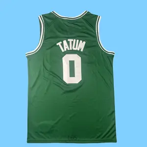 Jayson Tatum Men's Classic-Design Sleeveless stitched Basketball Jerseys green shirt
