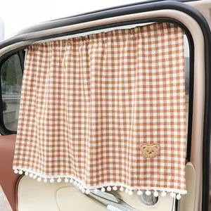 Universal Car Sunshade Curtains, Front & Rear Seats, Suction Cup Side Window Shades, UV Protection Privacy Curtain Set, Durable Sun Shade