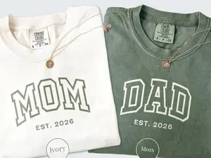 Comfort Colors Custom Mom Dad Comfort Colors T-shirt: Matching Parents Outfit