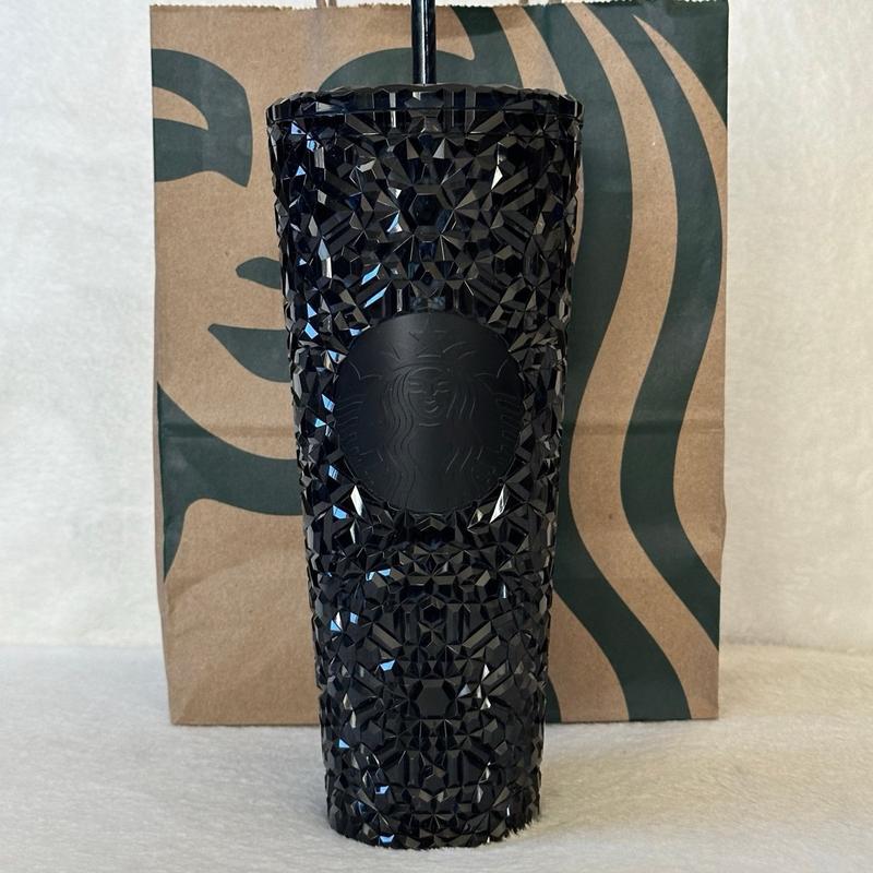 NWT Starbucks Tumbler 2024 Holiday Sparkling Tumbler Navy Diamond Gemstone Venti Cup