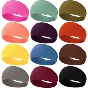 Workout Wide Headbands for Women Non Slip, Super Soft Yoga Running Exercise  Bands, Elastic  Band Hair Bands for Women's Hair, Womens Solid Headband Hair Wrap