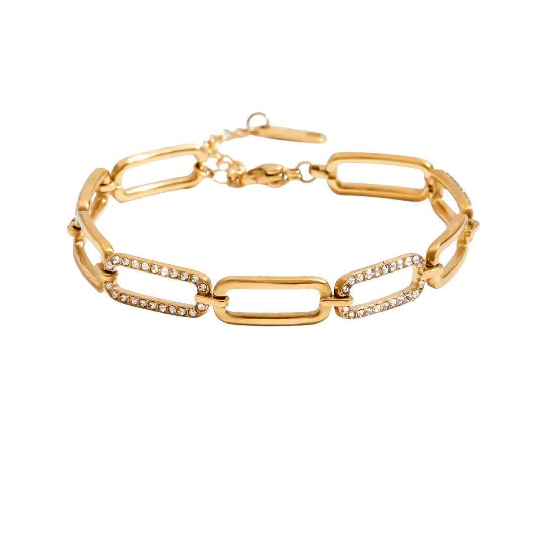 Diamond Paperclip Bracelet