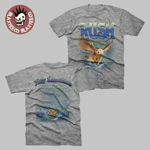 Rush Fifty Something Tour 2026 Merch Grey Owl Fifty Tour Two Sided T-Shirt
