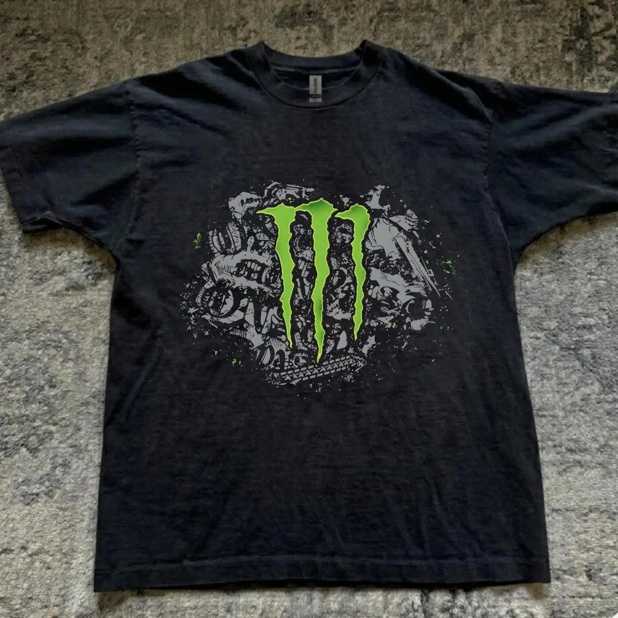 Vintage Motocross Graphic Tee, Monster Inspired Shirt, Dirt Bike Racing T-Shirt, Y2K Streetwear, Men's Oversized Tee