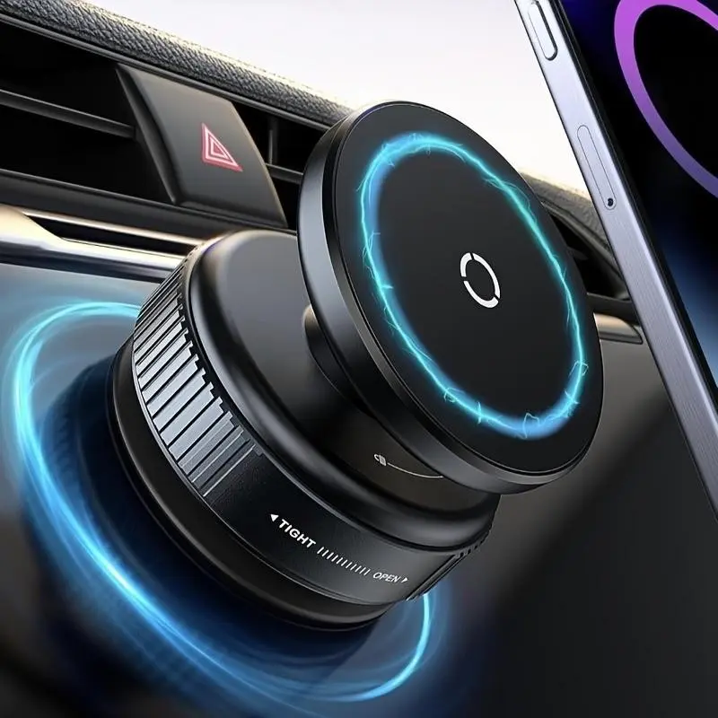 Vacuum Magnetic Phone Holder for Car, 360° Adjustable, Supports Horizontal/vertical Screen, Detachable Design, Strong Magnet, Compatible with iPhone Android, Multifunctional Car Accessories, Magnetic Mobile Mount, Cell Phone Mount, Cell Phone Holders