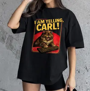 I Am Yelling, Carl! T-Shirt, Dungeon Crawler Inspired Tee, Princess Cat Fan Graphic Shirt