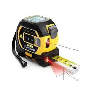 2 in 1 Digital Laser 5m Tape Measure with LCD Display, Self-Locking Device, 40m, 50m, 60m Measuring Options, Work Equipment for Men