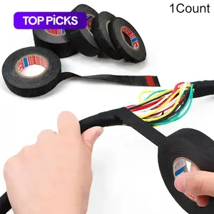 Heat-Resistant Adhesive Cloth Tape, High Temperature Resistant, 1 Count Multifunctional Cable Car Harness Wiring Loom Tape, Suitable for Electrician, Contractor, Workshop, Hotel