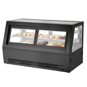 VEVOR Refrigerated Display Case, 7.1 Cu.Ft./190L Countertop Pastry Display Case, 2-Tier Commercial Cake Refrigerator with LED Lighting, TURBO Cooling, Frost-Free Air-Cooling, for Bakery, Dessert Shop