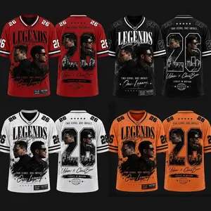 Legends 26 Graphic Football Jersey Shirt, Retro R&B Inspired Streetwear Tee, Vintage Music Fan Jersey, Oversized Hip Hop Style Shirt