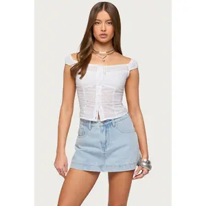 Laura Off Shoulder Dotted Cotton Top