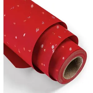 Wrapping Paper Roll - 17Inch x 16.5Feet - Elegant Red  Foil Design Shiny Flakes Silky  Thick Matte  Wrap Paper for Christmas, Wedding, Birthday, Holiday,Celebrations
