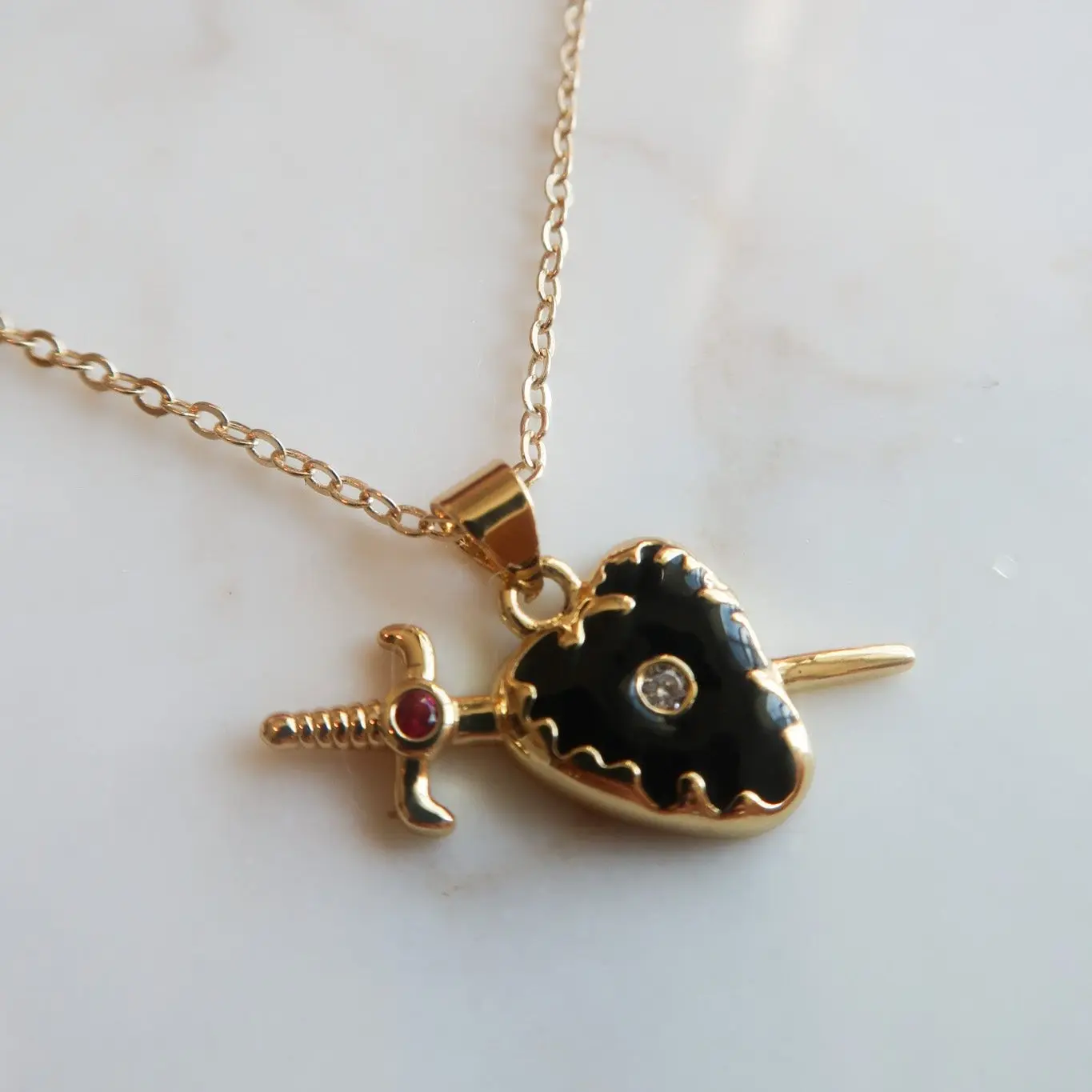 Til Darkness claims Us Dagger Heart Necklace