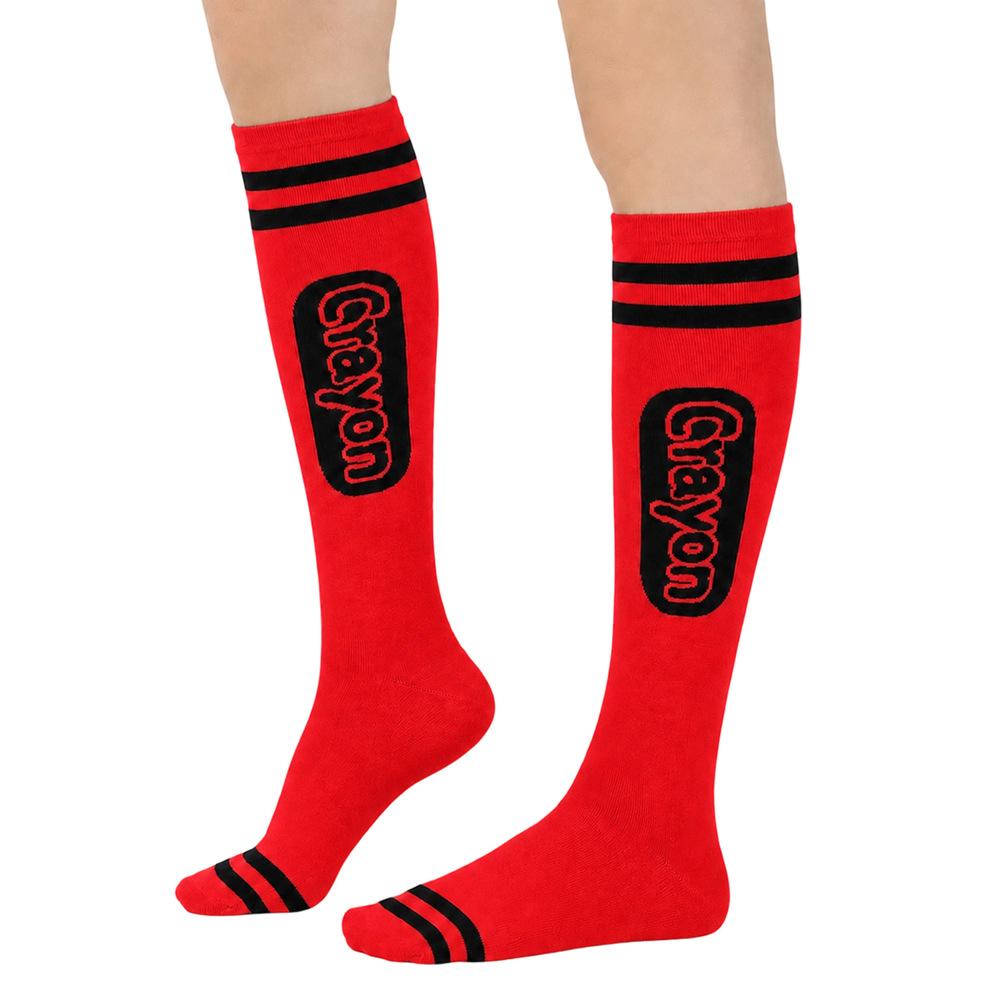 9 Pairs Colorful Knee High Socks for Teen Girls, Crayon-Inspired Striped Long Socks, Soft Stretch Knit Tube Socks, Cute Y2K Fashion Socks for School, Daily Wear, Party & Outfit Styling, Kneesocks, Casual Comfy Socks