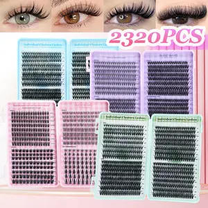 A variety of styles of eyelash cluster gift sets, waterproof eyelash cluster extension, DIY Eyelash Extensions, suitable for beginners and skilled, can DIY at home, extension effect soft and comfortable, easy to put on makeup, suitable as a beauty gift