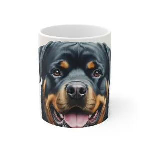 Rottweiler Ceramic Mug — Butterfly Bloom