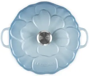 Le Creuset Enameled Cast Iron Signature Petal Braiser, 2.25 qt., Coastal Blue w/Stainless Steel Knob