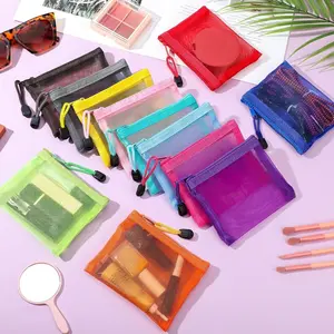 24pcs Colorful PVC Mesh Zipper Pouches | Multi-Use, Breathable, Durable, 4.7x3.93 Inches - Assorted Colors, Cosmetic Organizer, Small Travel Organizers, Electronic Gadgets