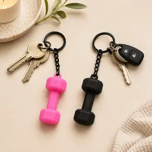 2 Pcs Barbell Dumbbell Keychain Workout Fitness Gifts for Gym Lover Charm Gift for Women Men Bag Accessories