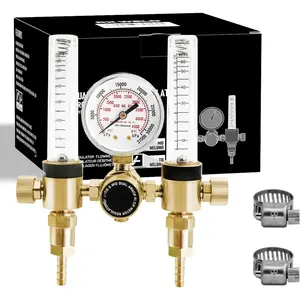 Dual Output Argon Regulator Flow Meter Mig Tig 0-60CFH CGA580 Inlet 5/"8 UNF-18RH Outlet
