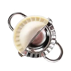 Stainless Steel Dumpling Maker Multi-Function Pasta Press with Cutter Filling Scoop Non-Stick Ring Thick Embossed Mold for Wonton Ravioli Slip-Resistant Handle All-in-One Design Rustproof Durable Kitchen Tool Meal Prep Molds